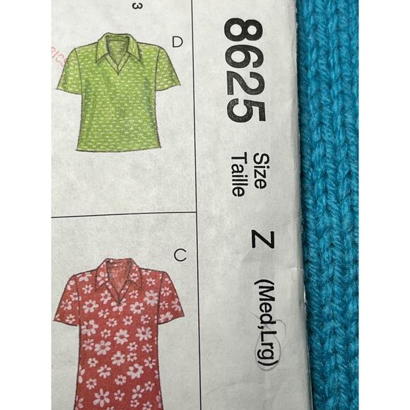 McCalls 8625 Sewing pattern polo shirt long or short sleeve size M L - Picture 2 of 6